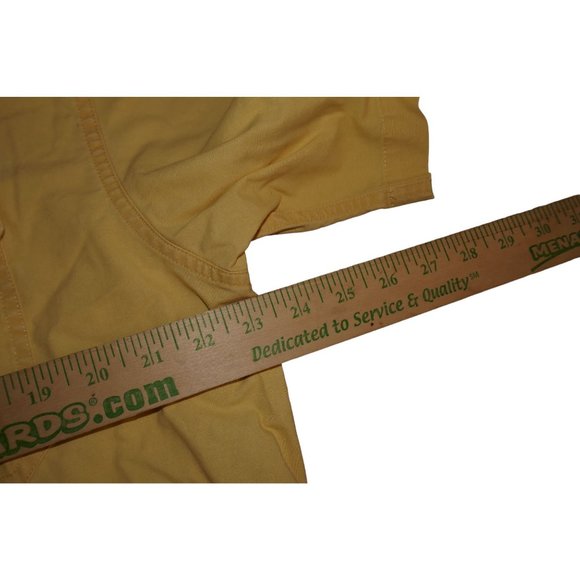 Mens LL Bean Yellow Button Up Collared Chest Pocket Short Sleeve Shirt SZ Large - Picture 4 of 9